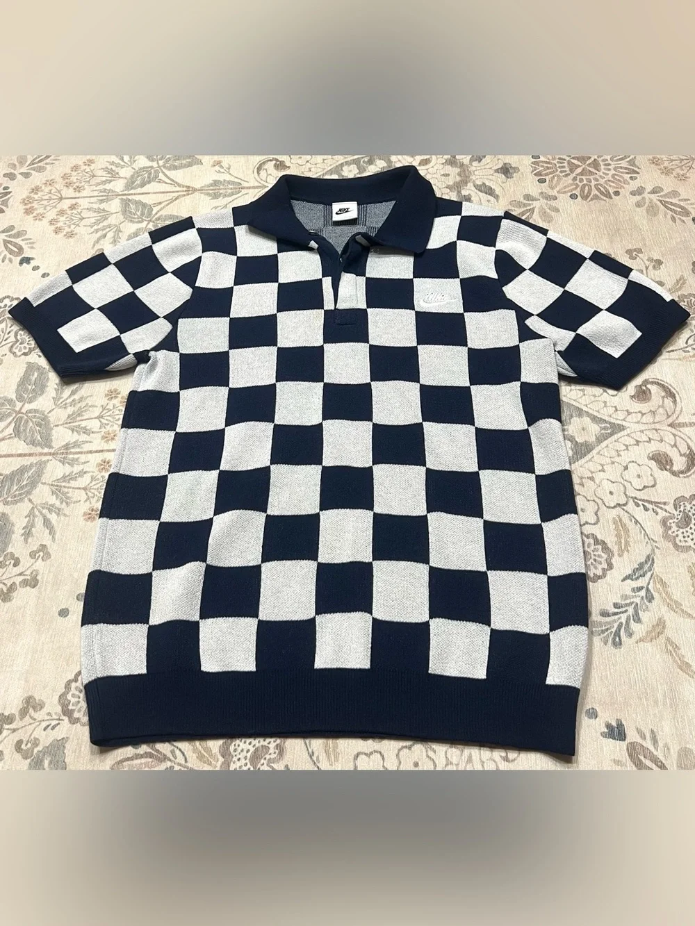 Nike Checkers Polo in Midnight Navy & Sail Size Small